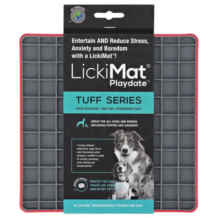 LickiMat Playdate Tuff Rojo, Anti-schling-matte para Perros, Nuevo - 1