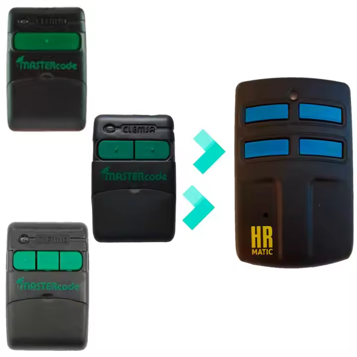 CLEMSA Mando de Garaje Universal HR MULTI 2 compatible Clemsa Mastercode MV1 MV12 MV123 Frecuencias 433 y 868 Mhz Unifique Hasta 4 Mando en 1 - 1