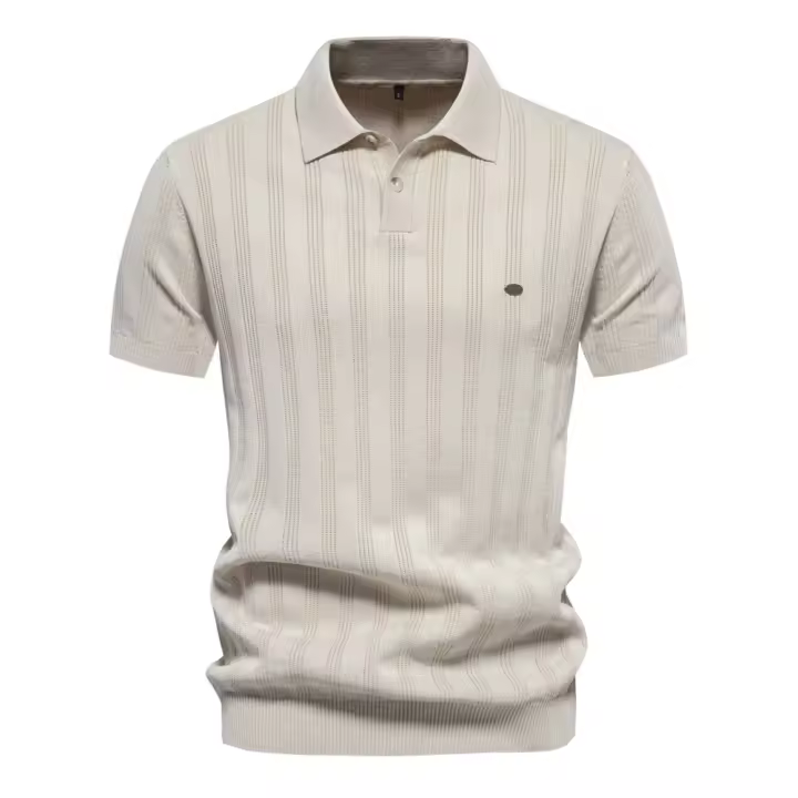 2024 Primavera y novedad de verano, suéter Polo de lana de talla europea para hombres, camiseta informal con solapa de manga corta para hombres, top - 1