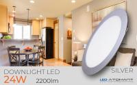 LED ATOMANT Panel LED Redondo 24W plano, Corte 280mm, Marco plata, 2200 lúmenes, Driver incluido, Bajo consumo, Alta eficiencia, Ideal para salones, cocinas, oficinas, Instalación fácil, Luz uniforme y sin parpadeos, Diseño elegante y ultrafino - details 0
