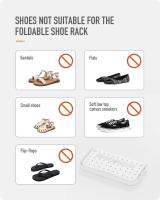 Zapatero plegable para montaje en Par, paquete de 4, estante  Blanco - details 2