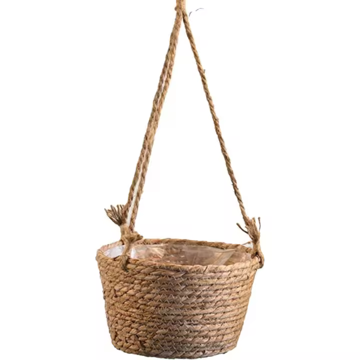Maceta de flor colgante de cuero PU, maceta colgante para plantas colgantes, para colgar en interiores y al aire libre, decoración de balcón de pared colgante, marrón - 1