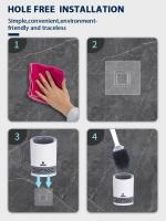 Cepillo de inodoro de silicona con PULVERIZADOR DE AGUA, mango largo de 40cm, recargable, TPR, accesorios de limpieza de baño montados en la pared - details 6