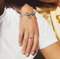 PANDORA Anillo solitario brillante, regalo sencillo de San Valentín para mujer. Anillo solitario brillante - details 0