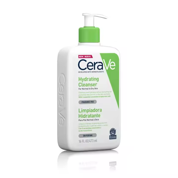 Limpiador facial CeraVe hidratante para piel normal a seca 473mL - 1