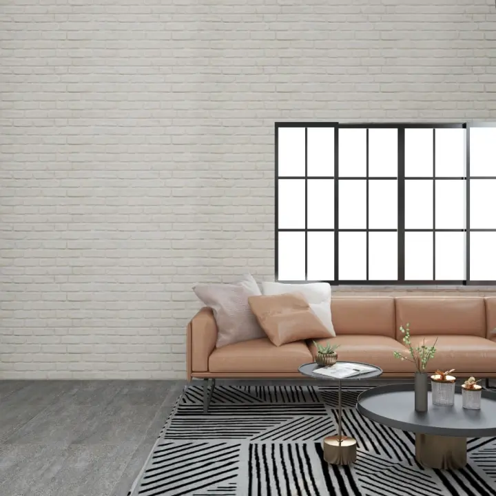 vidaXL Paneles de pared 3D diseño de ladrillo 10 uds EPS blanco - 1