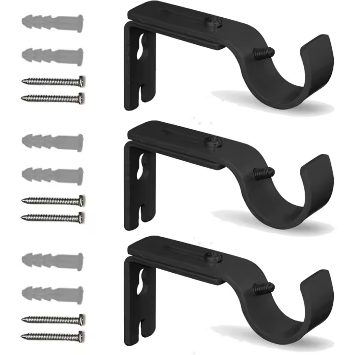 Soportes para Barra de Cortina de metal with tornillos para Barras, Barras de comparación, resistentes y resistentes al óxido - 1