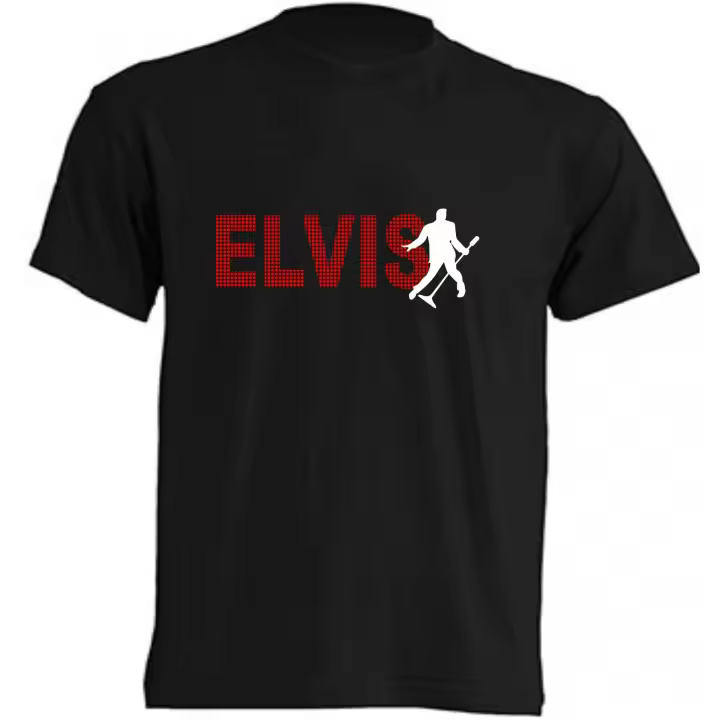 Camiseta Elvis - | Algodón | Manga Corta - Tejido tubular, sin costuras laterales. - Punto liso - 1