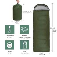 Bolsa De Dormir Para Camping Ultraligera Y Impermeable 4 Estaciones Cálida Envolvente Para Senderismo Y Viajes Al Aire Libre - details 5