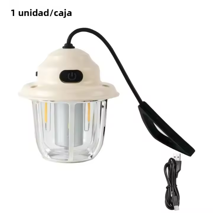 Lámpara De Camping LED Retro 1200mAh Luz De Emergencia Impermeable IPX4 Carga Tipo C Para Exterior Linterna Colgante Para Tienda De Campaña 2700K/6500K - 1