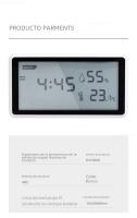 Estación Meteorológica Electrónica Deli Con Termómetro Y Higrómetro Precisión Alta Para Interior Con Reloj Y Control De Temperatura - details 6