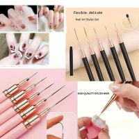 Set De 5 Pinceles Para Uñas Nail Art Liner Cuchillas Extensas Para Dibujar Profesionalmente Material Plástico - details 0