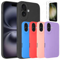 Funda + Protector Cristal Vidrio Templado (Opcional)  Para iPhone 16 6.1 Proteccion 3D Cámara, Cubre Cámara, Carcasa, Gel TPU Silicona Suave Mate, Color Negro Azul Rojo Rosa Morado, Ajuste Perfecto, Acceso Conector Carga Auricular, Meloenvias mle26 - details 0