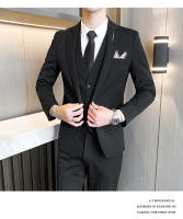 Traje De Tres Piezas Para Hombre (blazer+ Chaleco + Pantalones) Estilo Casual Elegante Con Rayas Adaptado a Todas Las Estaciones Vestimenta Adecuada Para Bodas Y Negocios - details 4