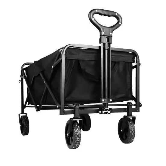 Carro de Mano Plegable Carrito de Playa y Transporte para Jardín Casa Almacén 4 Ruedas, todoterreno. - 1