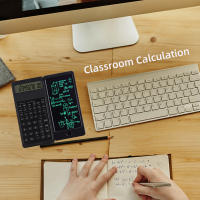 Calculadora Científica Plegable Con Pantalla Digital De 10 Dígitos Y Tabla Escribible Erasable Para Matemáticas - details 0