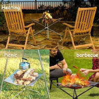 Estante De Fuego De Acero Inoxidable Para Camping Al Aire Libre Plegable Malla Pit De Madera Estilo De Fogata Para Jardín Y BBQ - details 1