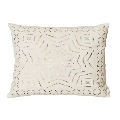 Cojin bordado con lentejuelas de algodón y organza 48 x 48 cm de la marca de Origen - 1