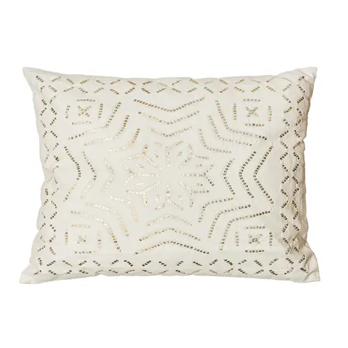 Cojin bordado con lentejuelas de algodón y organza 48 x 48 cm de la marca de Origen - 1