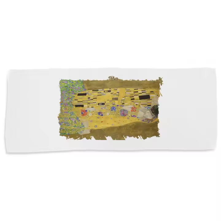 MERCHANDMANIA TOALLA MEDIANA GIMNASIO ABSORBENTE cuadro el beso Gustav Klint pintor clasico pintura suave con bolsita - 1