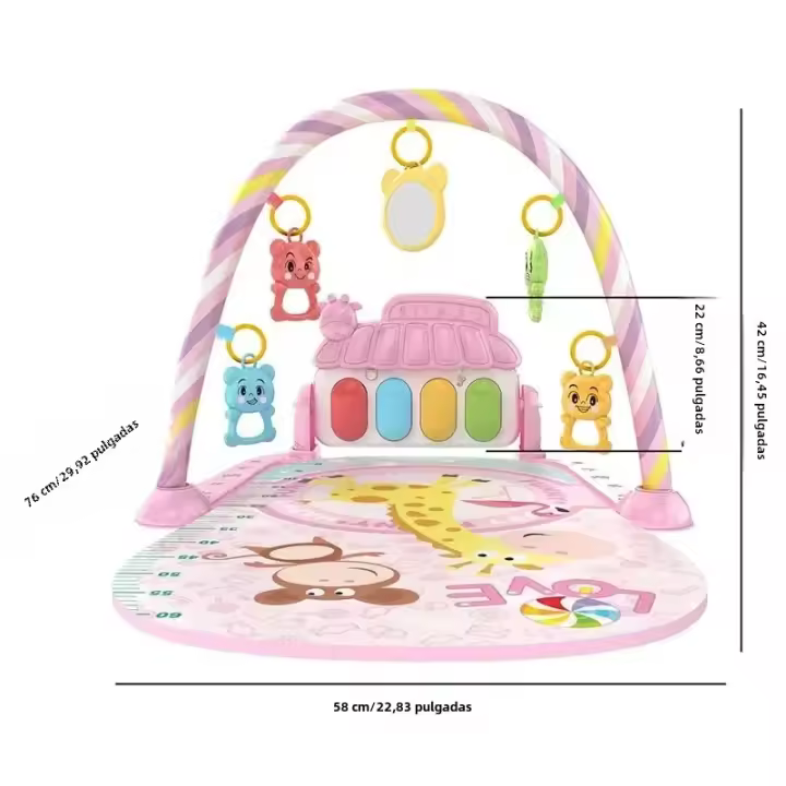 Juguete De Fitness Para Bebés 0-1 Años Pedal De Piano Musical Equipo De Ejercicio Cama Campana Juguete Pedal De Piano Para Recién Nacidos - 1