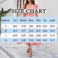 Vestido Elegante De Fiesta Para Mujer Cintura Alta A-Line De Color Sólido Con Manga Corta Estilo Francés Vestido De Cintura Cinchada Temperamento - details 12