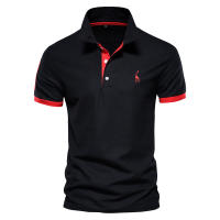 Camisa Polo De Hombre AIOPESON Con Bordado Algodón 35% Estilo Casual Slim Fit Color Sólido Moda Verano Transpirable Con Botones - details 5
