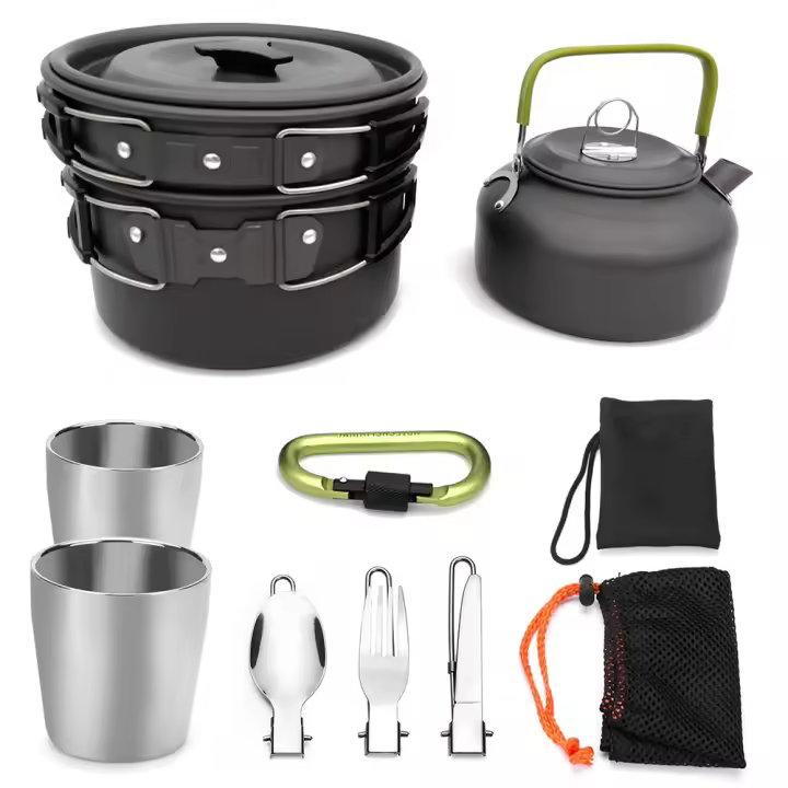 Utensilios de cocina Para acampar, juego de cocina Para acampar, Kit de utensilios de cocina de 10 piezas, para acampar y hacer picnic at Aire Libre - 1