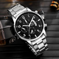 Reloj De Negocios Para Hombre Moda Correa De Acero Calendario Relogio Masculino Sin Caja Movimiento Cuarzo Marcadores Numerales Arábicos - details 2
