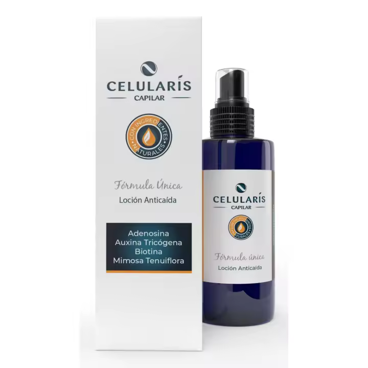 Celularis Capilar Loción 100 ml. MIMOSA  COLÁGENO  BIOTINA  CAFEÍNA  ADENOSINA  D – PANTENOL  AUXINA TRICOGENA  ÁCIDO SALICÍLICO, LÁCTICO Y ASCÓRBICO - 1
