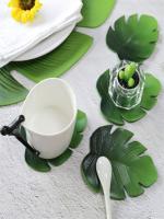 Tazas De Tapete Protector De Mesa Monstera Hoja Tropica Verde Ecológico Anti-Derrame Lavable Para Fiesta De Navidad Y Boda Decoración De Hogar - details 7