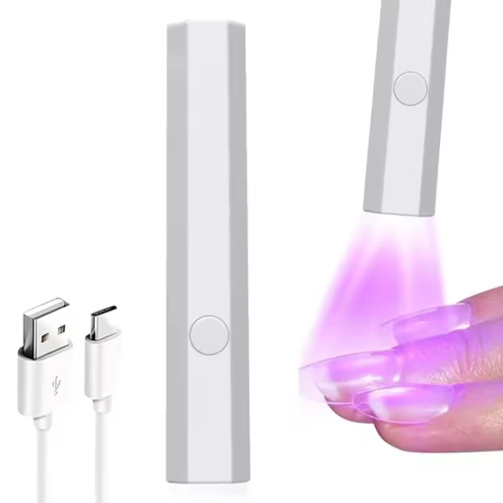 Lámpara Portátil Para Uñas Mini Secado Rápido USB Secadora De Uñas LED UV Mini Flashlight Pen De ABS Recargable 20*20*118mm - 1