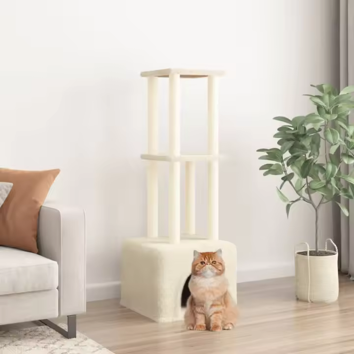 vidaXL Rascador para Gatos con Postes de Sisal Árbol Torre de Escalada Color Crema,  Gris claro,  Gris oscuro y mas - 1