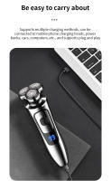 Afeitadora Eléctrica Recargable Para Hombres Cuchillo De Afeitar Portátil Flotante Tres Puntas Lavable Con Agua - details 10