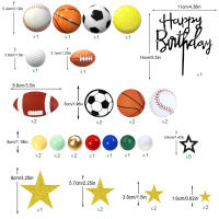 37 PCS Decoración De Pastel Deportiva Con Fútbol Baloncesto Béisbol Tenis Golf Para Niños Y Adultos Hombres Tema Deportivo - details 1