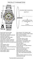 Reloj De Pulsera Mecánico Para Hombre ADDIESDIVE Lujo Esqueleto Automático Vidrio De Zafiro BGW9 Luminoso Diver 200m Acero Inoxidable - details 1