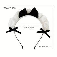 Diadema De Lace Rosa Y Blanca Con Lazo Para Mujer Vestido De Doncella Accesorio Decorativo Para Fiestas Material Poliéster - details 6