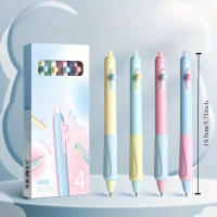 4Pcs/Box Bolígrafos De Gel Retráctiles Y Borrables 0.5 Mm Para Completar Sudoku Y Otros Uso En Escuela Y Oficina Sin Necesidad De Blanco Fuera - details 3