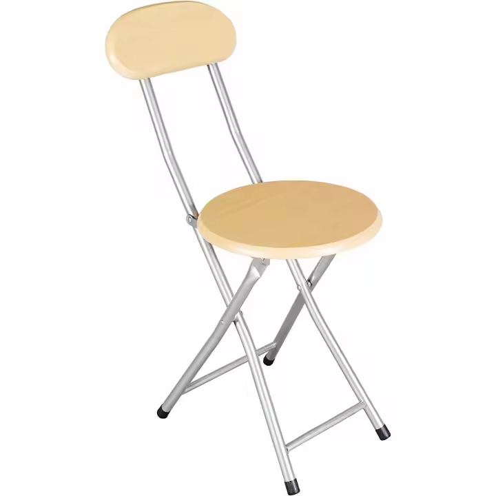 Taburetes Plegables de Cocina - Silla Plegable de Metal y Madera - Silla Apta para Interior y Exterior - Alto. 74 cm x Diámetro. Ø30 cm - 1