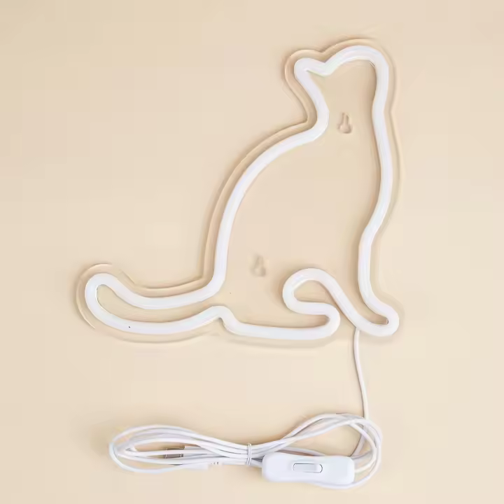 Chi-Buy 1PC Signo Neón LED En Forma De Gato Potenciado Por USB Para Decoración De Pared De Habitación Luz Neón Adecuada Para Fiestas - 1
