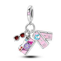 Encanto De Hummingbird De Plata Para Pulsera DIY Joyería Para Mujer Con Cada Pieza De Bola De Cúbico Zirconia Forma Irregular - details 12