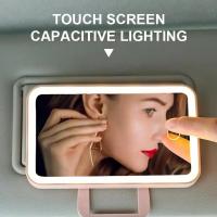 Espejo De Mano Para Coche Con LED Y Ajuste Tridimensional Espejo De Maquillaje Para Mujer Ultrafino Visera Solar De Coche - details 12