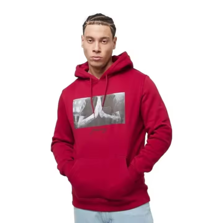 SUDADERA MISTER TEE GRANATE PRAY HOODIE - 1