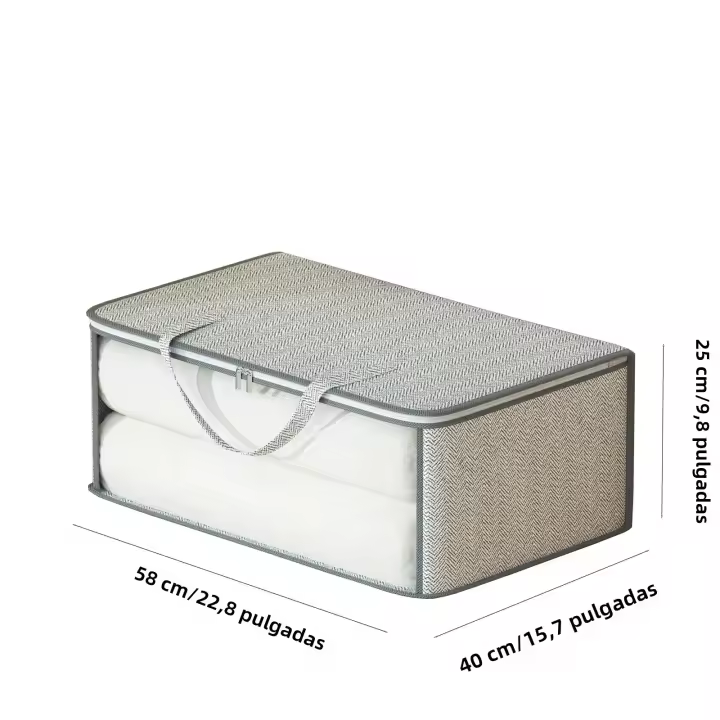 Bolsa De Almacenamiento Plegable Grande Y Multifuncional De No Tejido Para Ropa Cojines Juguetes Y Algodón De Peluche Organizador Portátil Para Armario - 1
