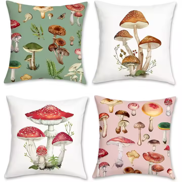 Fundas de fundas de setes 45x45 cm fundas de almohada Decorativas Modernos fundas de almohada de terciopelo suave Verde Rosa para sofá Cama Jardín patio decoración Conjunto de 4 - 1