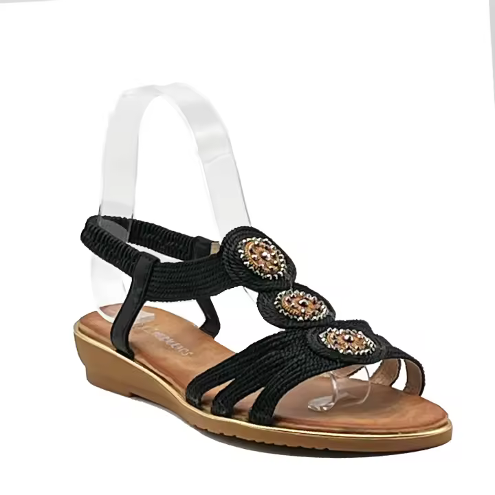 JZ Hermanos Sandalias con adornos en forma de T para mujer - 1