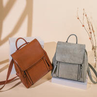 Mochila De Cuero Genuino Para Mujer Bolsa De Hombro Cruzada Estilo Escolar Con Capacidad Para Portátil Bolsas Mensajeras - details 13