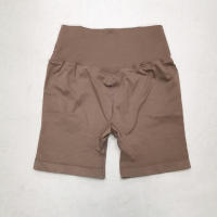 Shorts De Yoga De Cintura Alta Con Control De Abdomen Leggings De Fitness Con Rayas Resistentes Al Agachamiento Shorts De Entrenamiento Sin Costuras - details 2