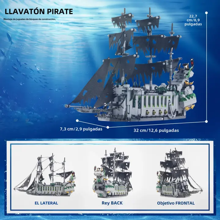 Bloques De Construcción Creativos Del Pirata Caribeño El Dutchman Flotante 1573 Piezas Juguete De Mini Bloques Para Niños Regalo Ideal Para Edad 6-12 Años - 1