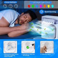 Ventilador de aire acondicionado portátil, minienfriador de aire evaporativo, con luces Led de 7 colores, temporizador de 1/2/3 horas, 3 velocidades de viento - details 2